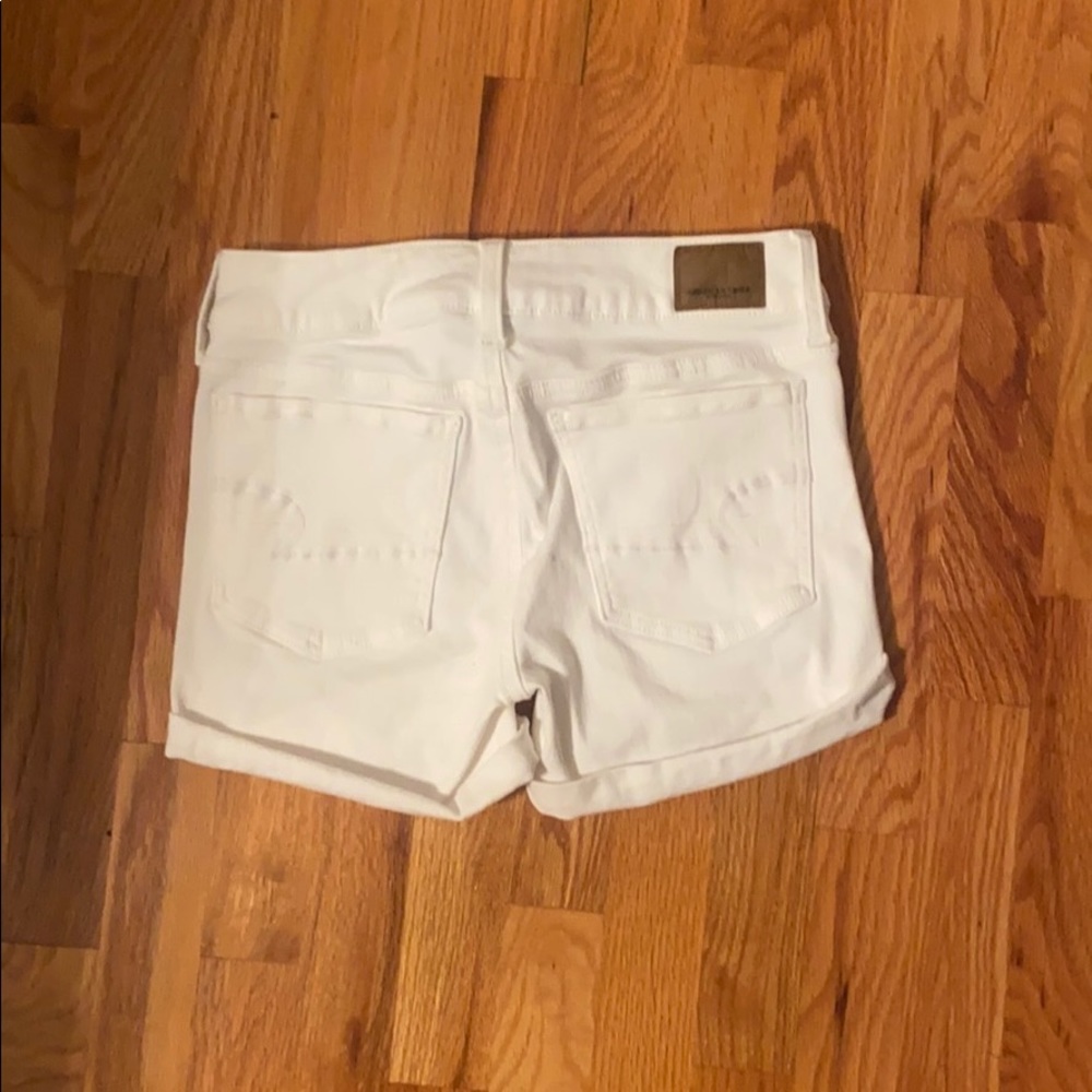 American Eagle White Midi Shorts